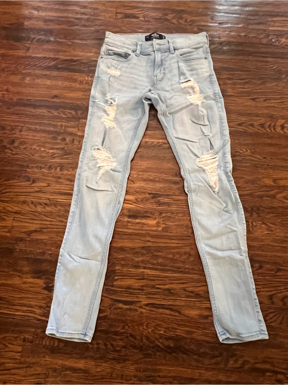 Hollister California Stacked Skinny Distressed Light Wash Jeans Women’s 28x30